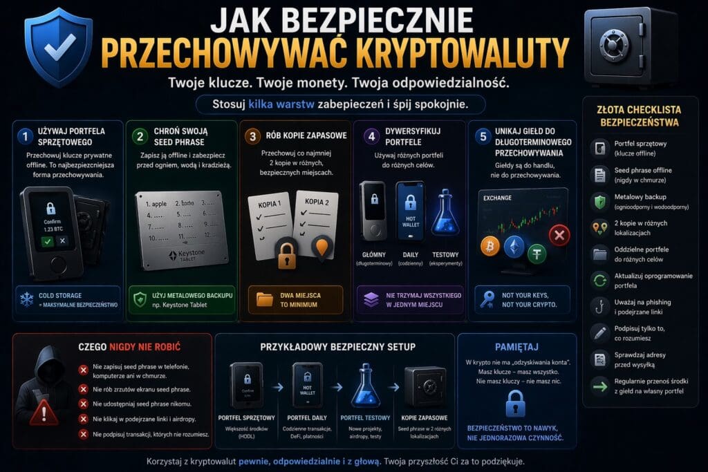 Jak bezpiecznie przechowywać kryptowaluty – portfel sprzętowy, seed phrase i zasady bezpieczeństwa krypto