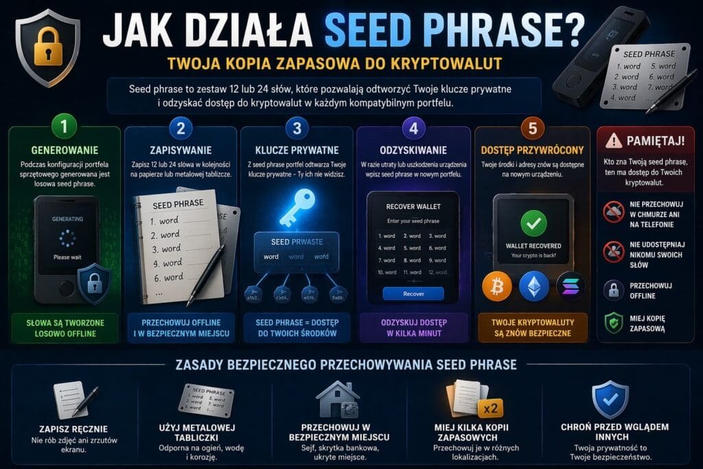 jak działa seed phrase kryptowaluty odzyskiwanie portfela