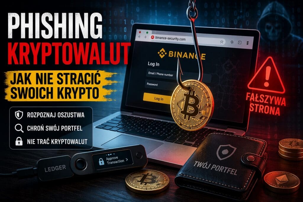 Phishing kryptowalut – przykład fałszywej strony giełdy i próby kradzieży kryptowalut przez oszustów