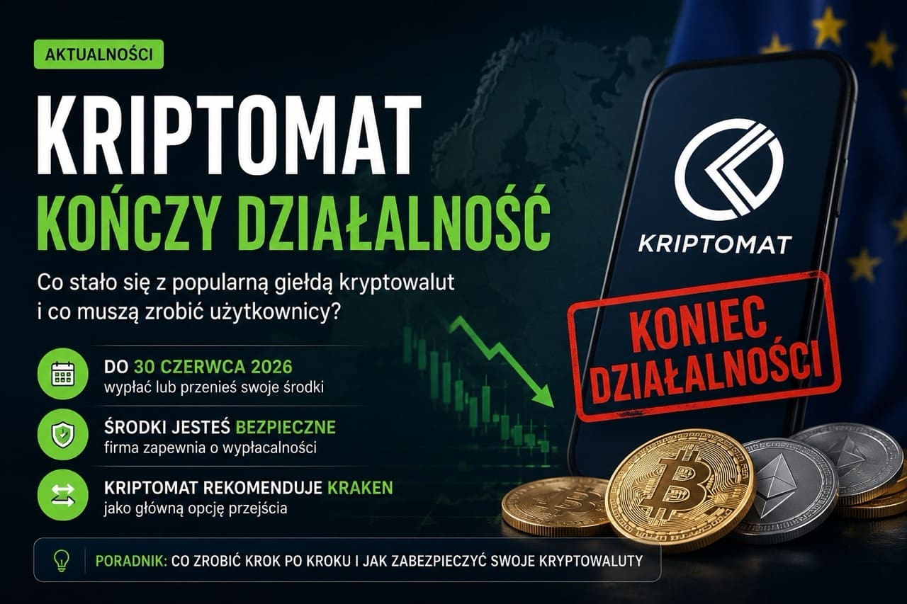 Kriptomat kończy działalność. Zamknięcie giełdy kryptowalut i informacje dla użytkowników