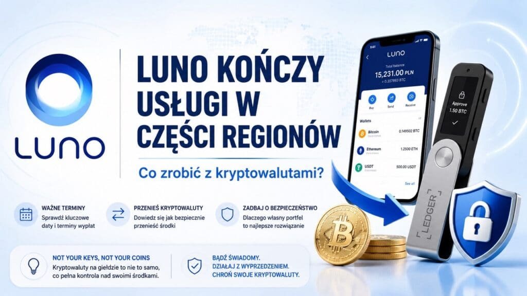Luno kończy usługi w części regionów. Jak bezpiecznie przenieść kryptowaluty z giełdy na własny portfel.