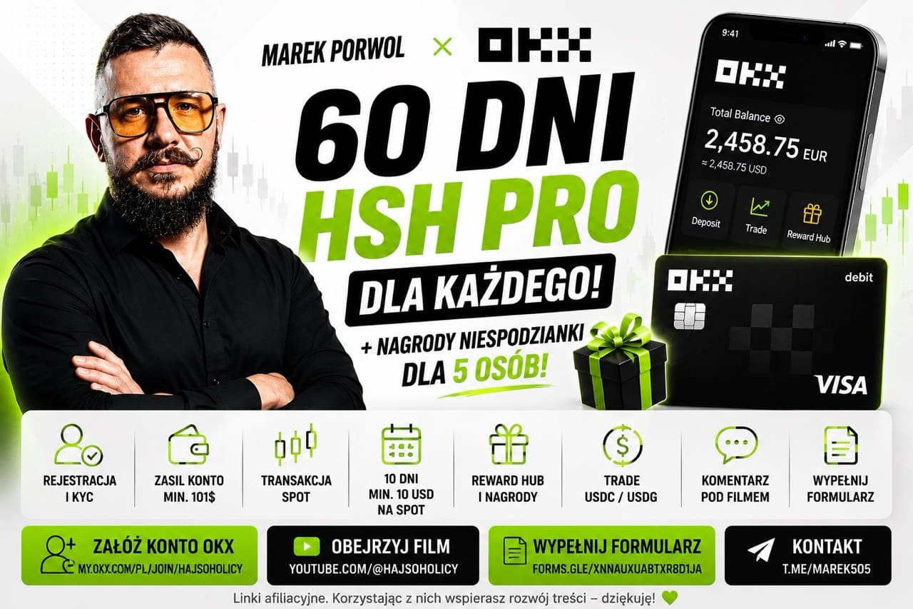 Marek Porwol × OKX – 60 dni HSH PRO dla każdego i nagrody niespodzianki dla 5 osób